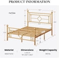 thumbnail image 2 of 14 Inches Twin Size Metal Platform Bed Frame/Vintage Iron-Art Headboard and Footboard/Mattress Foundation for Storage/No Box Spring Needed/Noise-Free/Easy Assembly/White, 2 of 7