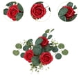 thumbnail image 6 of GUOOL Artificial Floral Wreaths Candle Garland Small Boho Wreath, Eucalyptus Leaves Candles Wreaths for Bar Wedding Decoration Red, 6 of 9
