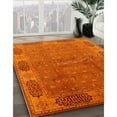 thumbnail image 3 of Ahgly Company Machine Washable Indoor Round Industrial Modern Neon Orange Area Rugs, 5' Round, 3 of 7