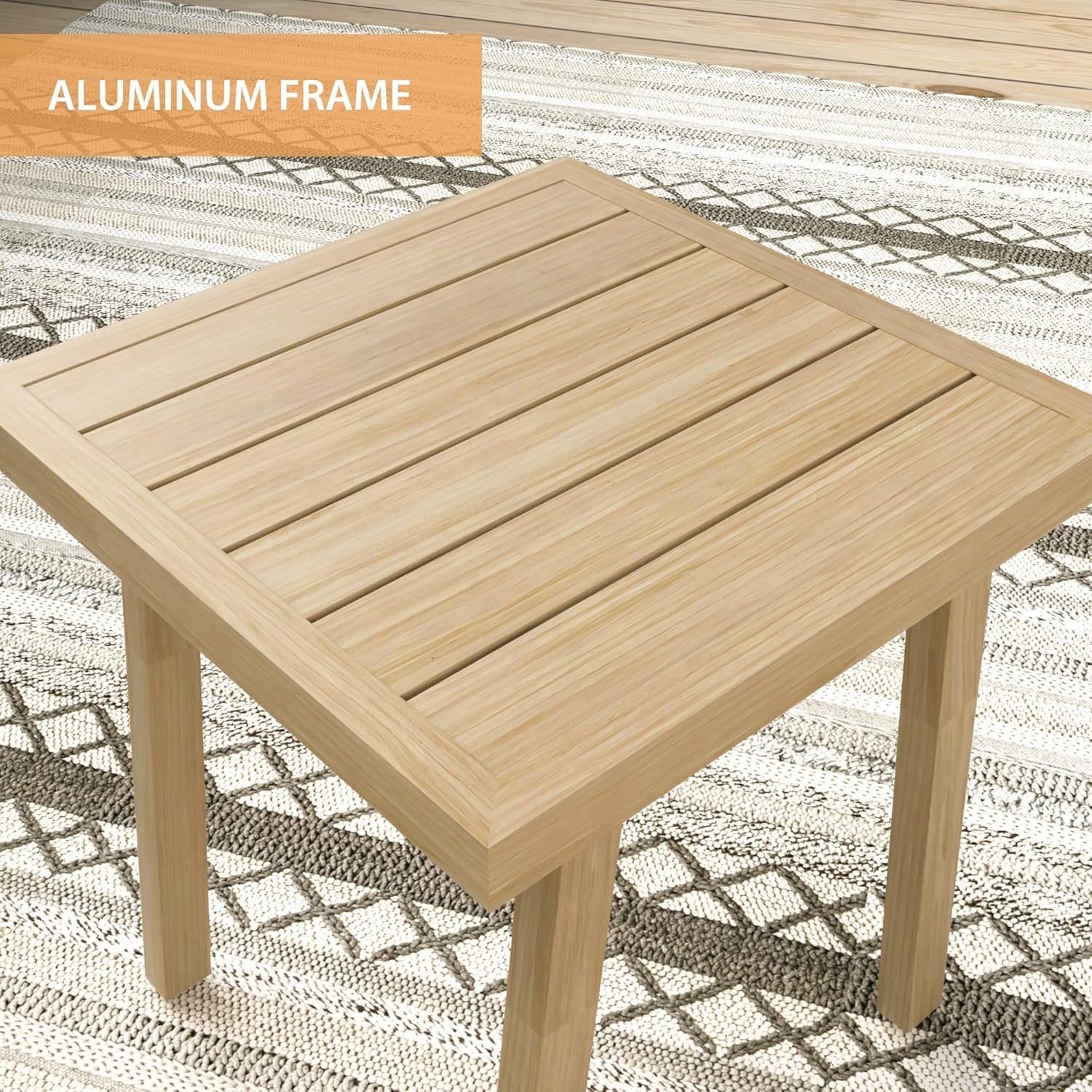 3-Piece 2 Accent Swivel Dining Arm Chairs with Aluminum Side Table, Outdoor Bistro Set