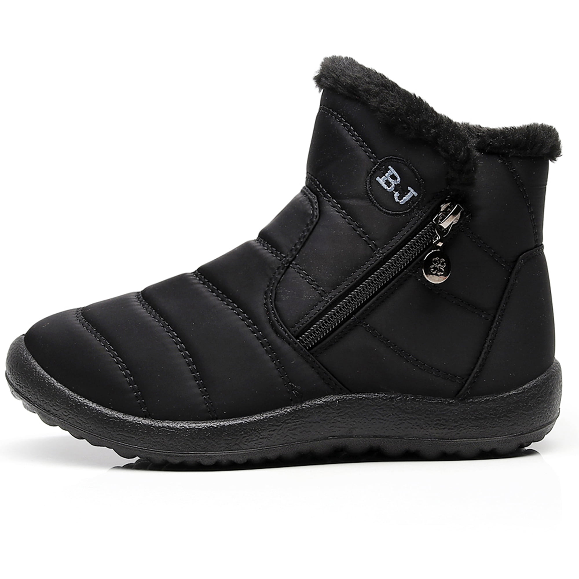 Women Plush Lined Short Boots Zipper 