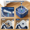 thumbnail image 3 of SUGARDAY Spin Mop and Bucket Set with Wringer for Floors, Flat Wall Mop and Bucket System with Self Separation Dirty and Clean Water 5 Microfiber Pads, 3 of 8