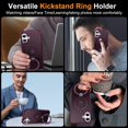 thumbnail image 5 of Dteck Magnetic for iPhone 16 Case with Screen Protector Camera Lens Cover, Compatible with MagSafe, Military Grade Drop Ring Holder Translucent Slim Hard Back Soft Edge,Winered, 5 of 8