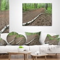 thumbnail image 4 of Designart Trunk of Birch on the Track - Contemporary Landscape Printed Throw Pillow - 12x20, 4 of 5