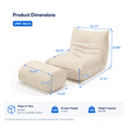 thumbnail image 3 of Homefun Lounge Chair with Ottoman,Modern Bean Bag Floor Chair with Non-Slip Base,Soft Chenille Reading Chair,No Assembly Required,Green, 3 of 6
