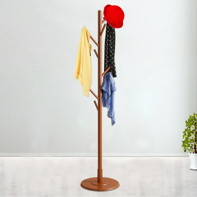 Sonew Coat Rack , Clothes Hanger,Wooden Hanger Floor Standing Coat Rack Home Furniture Clothes Round Base Rack