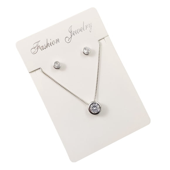 Fiudx Pendientes de Circonita, Collar Rodiado, Joyería de Latón Pulido, Accesorio de Moda para Mujer, Fácil Mantenimiento.