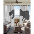 thumbnail image 3 of Cartoon Animals Blackout Curtains 90 Inch Length 2 Panels Set for Living Room Bedroom, Funny Minimalism Grey Silhouettes Privacy Window Treatment Thermal Insulated Black Out Drapes 52"x90", 3 of 8