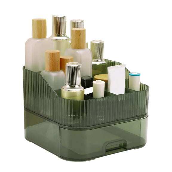 1 Set Makeup Organizer Seven Grids Makeup Organizer for Vanity with Drawers for Lotions Brushes Green