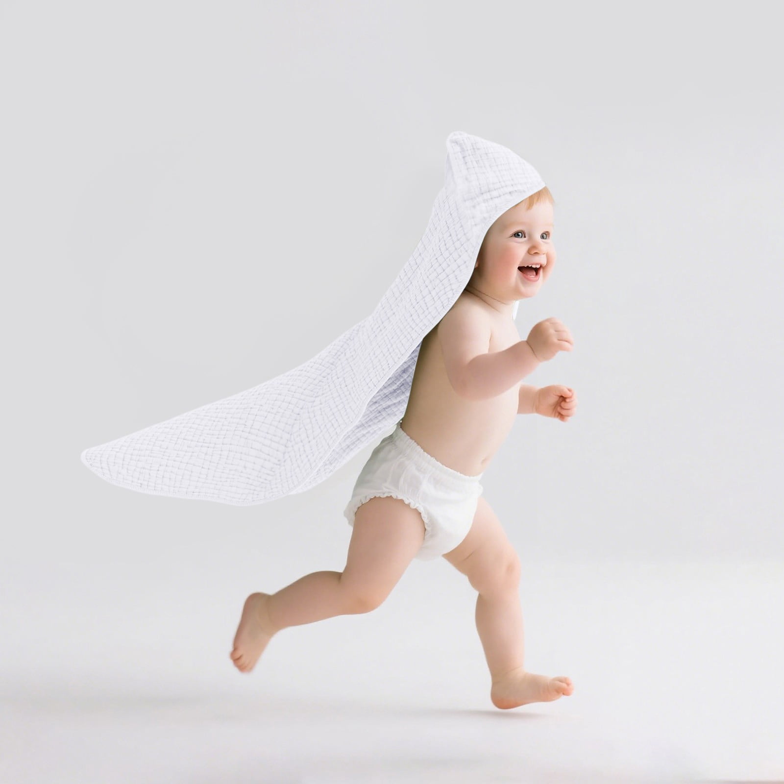 QHFBli 2PC Baby Bath Hooded Towel Navy Blue for 35.43Inch- 102% Muslin Cotton Bath Towels