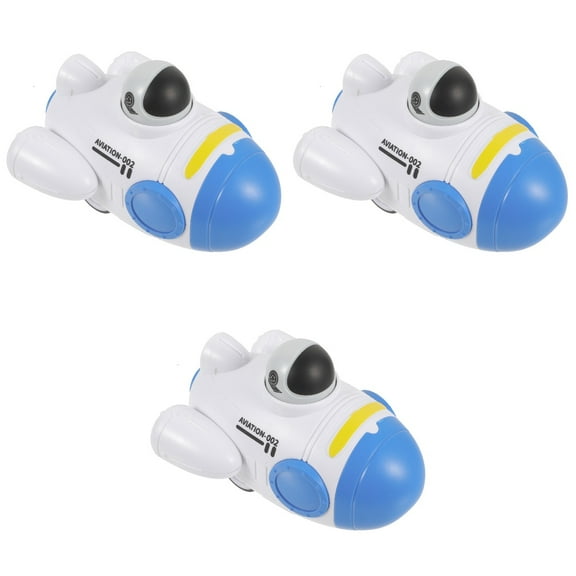 Masteelf 3pcs Plastic Rocket Toy Desktop Decor Plastic Aircraft Plaything Kid Rocket Toy Pretend Play Rocket
