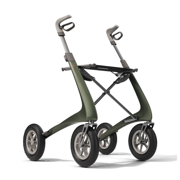 byACRE Carbon Overland Rollator, Green Frame, 330-lb Capacity, Carbon Fiber