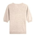 thumbnail image 4 of Dwellite Sweaters for Womens Short Sleeve Cropped Crew Neck Business Casual Lightweight Sweater Tops Summer Spring Knit Tops Pullover 2026 Beige L, 4 of 4