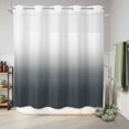 thumbnail image 3 of Gray Gradient No Hook Shower Curtain Shower Curtain with See Through Top Window, Waterproof Washable Fabric Curtain for Bathroom Hotel Decor, 72Wx72L, 3 of 9