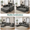 thumbnail image 6 of BEHOST 130" 6-Piece Modular Sectional Sofa with 2 Movable Ottomans, U-Shaped Cloud Couch for Living Room, Modern Chenille Deep Seat Sofa Set, Flexible Oversized Sleeper Couches, Dark Gray, 6 of 11