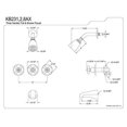 thumbnail image 2 of Kingston Brass KB231AX Tub and Shower Faucet with 3-Cross Handle, Polished Chrome,5-Inch Spout Reach, 2 of 4
