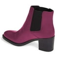 thumbnail image 3 of YDN Women Classic Round Closed Toe Mid Block Heel Chelsea Boots Elastic Pull On Ankle Booties Comfy Dressy Shoes Size 15 Fuchsia, 3 of 5