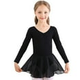 thumbnail image 2 of Uccdo Little Girls Dancewear Long Sleeve Gymnastics Skirted Leotards Ballet Tutu Dance Dress Leotard, Size 4-10 Years, 2 of 5