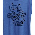 thumbnail image 3 of Pokémon - Wagara Pikachu and Eevee -  Women's Short Sleeve Graphic T-Shirt, 3 of 5