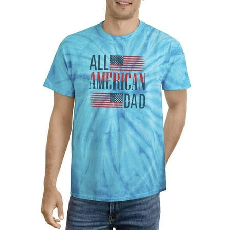 All American Dad 4Th July. Tie Dye Cyclone Men -Image by Shutterstock Male Large