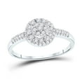 thumbnail image 1 of 10kt White Gold Womens Round Diamond Cluster Ring 1/5 Cttw, 1 of 1