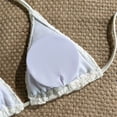 thumbnail image 4 of Qingpeng Women's 2 Piece Halter Swimsuit Textured Tie Side Triangle Bikini Bathing Suit, 4 of 6