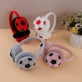 thumbnail image 3 of Fashion Plush Football Ear Warmer Anti-Freeze Thickened Ear Cover Keep Warm Kids Earmuffs for Children’s Gifts (White), 3 of 7