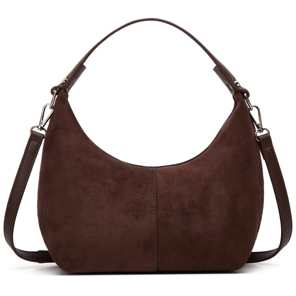 Suede Crescent Bag Women 2026 Retro Suede Slouchy Bag Fall Work Handbag Shoulder Bag Slouchy Tote Underarm Purse