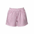 thumbnail image 4 of PNTUTB Summer Shorts for Women Stylish Striped Versatile Shorts Elastic High-Waisted Lightweight Breathable Loose Comfortable Casual Shorts with Pockets, 4 of 6