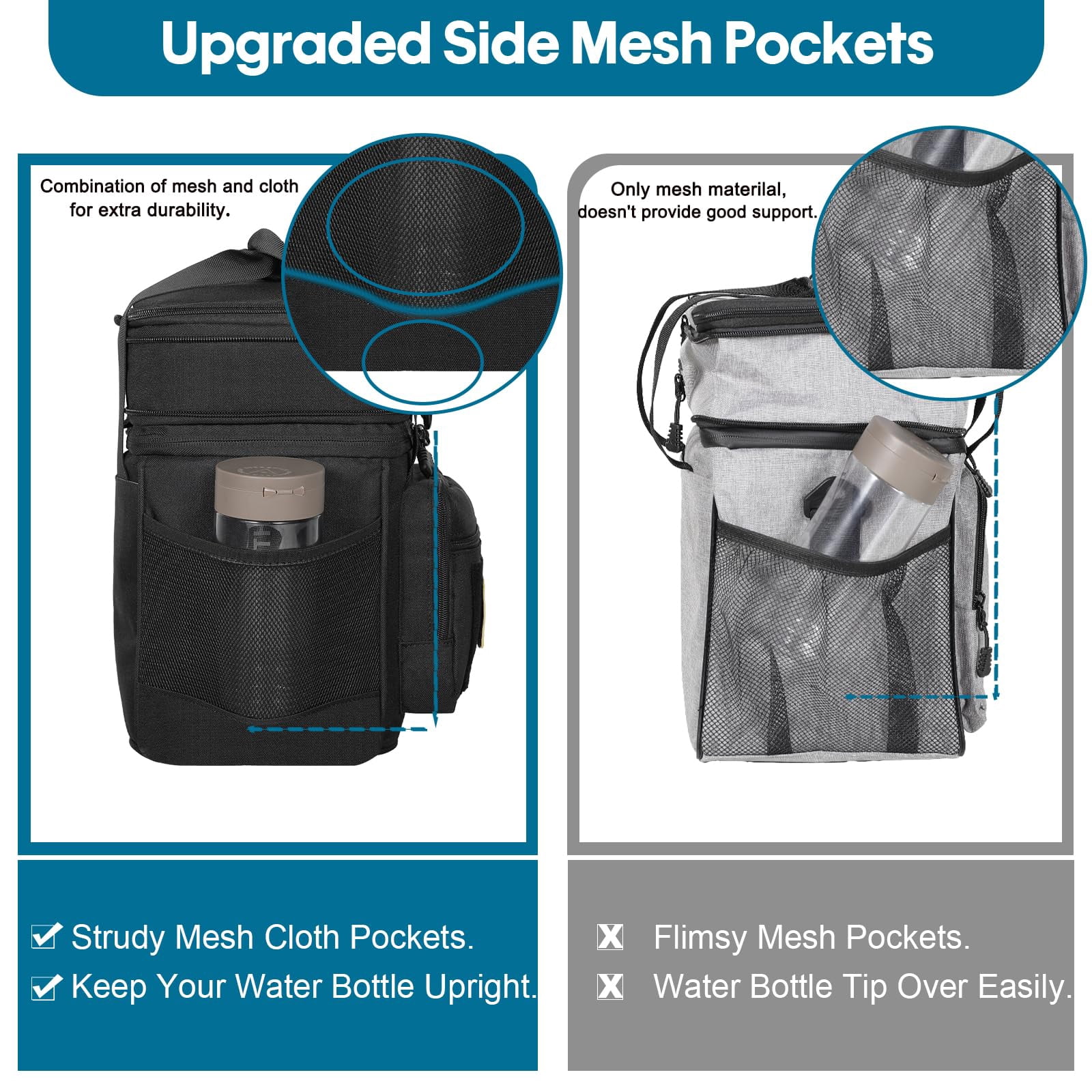 Lunch Box Cooler Bag - Expandable Insulated For Men Women Large Lunchbox Adults Work Shifts Outdoor Trips Black With Flag 16l