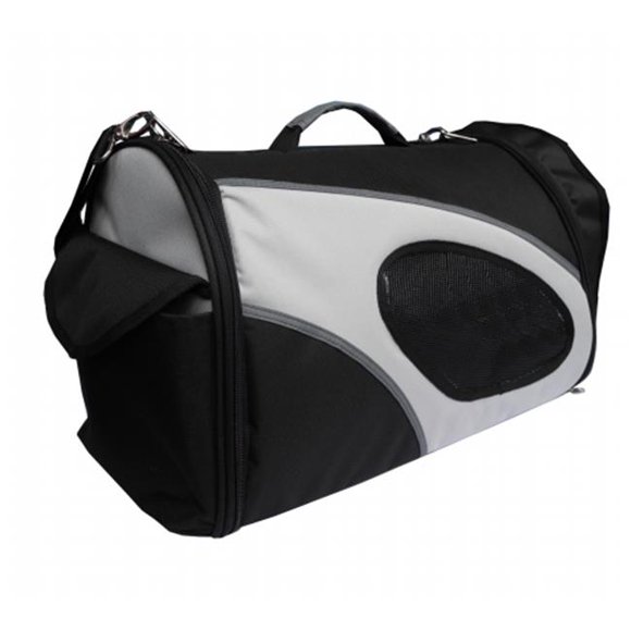 Pet Life B38BKWLG Airline Approved Phenom-Air Collapsible Pet Carrier- Black And White - Large