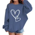 thumbnail image 5 of KAUOD Girls Cute Heart Crew Neck Sweatshirts Oversized Love Graphic Knit Pullover Sweater Kids Cotton Long Sleeve Shirt Tops, 5 of 6
