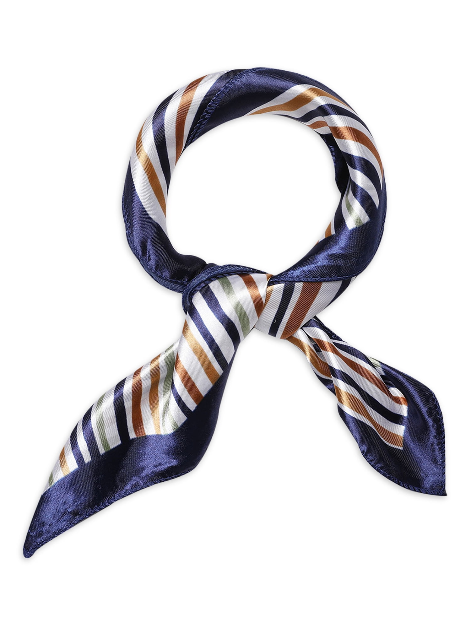 Unique Bargains Women Satin Print Square Scarves Kerchief Neck Scarves 20 x 20""