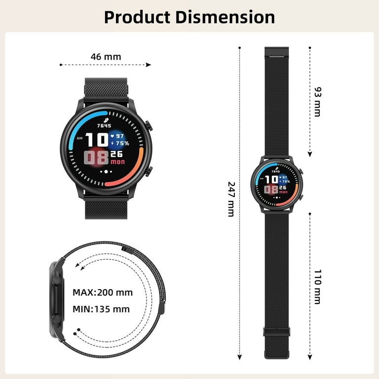 【大値下げ】HEARINGMARATHON+ENGLISHJOURNAL2012 Mingdaln Women's 1.39'' HD Smartwatch, Fitness Tracker, Call