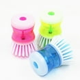 thumbnail image 2 of PEACNNG Kitchen Dishwashing Brush Dish Scrub Brush Dish Scrubber Bubble Up Brushes with Soap Dispenser for Vegetable Utensils Cleaning, 2 of 5