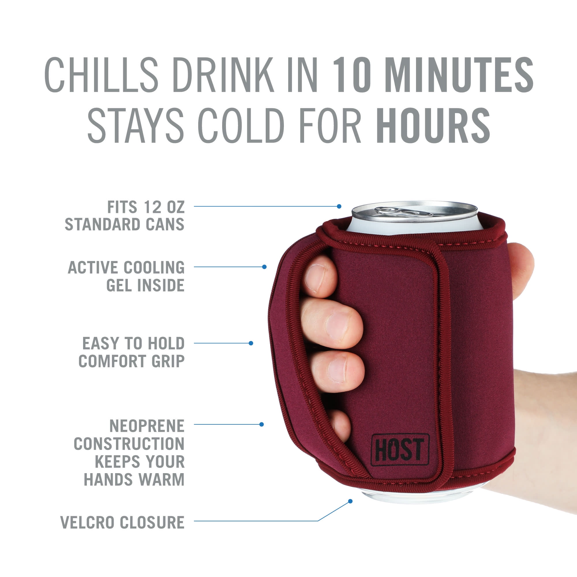 Host Insta-Chill Standard Can Sleeve for Beer, Juice, Set of 3, Multicolor