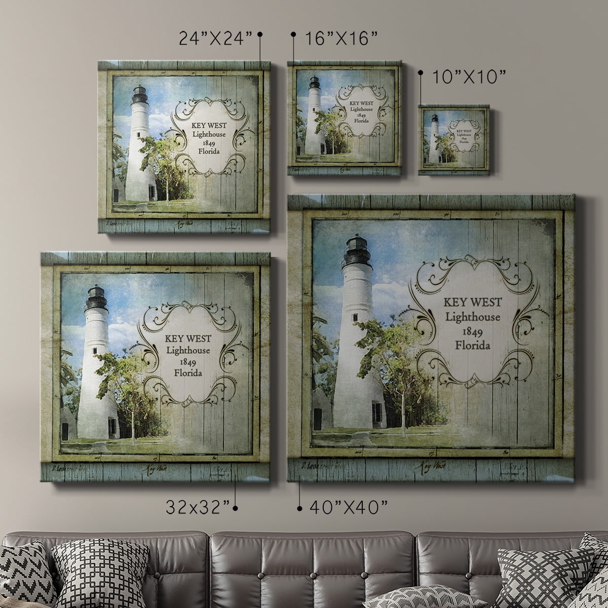 Wexford Home Florida Lighthouse VI-Premium Gallery Wrapped Canvas, 16" x 16" - Ready to Hang