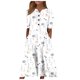 thumbnail image 1 of ICHUANYI Clearance Women's V-Neck Short Sleeve Dress Print Casual Dress With Pockets(White, XXL) ICHUANYI WER2023081113561, 1 of 6