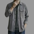 thumbnail image 4 of Striped Shirt for Men Western Cowboy Pearl Snap Long Sleeve Work Casual Buttons Vintage Shirts Gray, 4 of 5