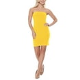 thumbnail image 2 of Women's Bodycon Strapless Slim Elastic Band Solid Tube Top Mini Midi Dress, 2 of 5