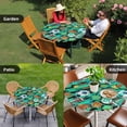 thumbnail image 4 of Sports Theme Round Tablecloth for 55-60 Inch Tables,Fitted Table Cover with Elastic Edge,Funny Abstract Football Rugby Basketball Waterproof Outdoor Table Cloth Protector for Patio Garden Dinner, 4 of 9