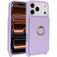 thumbnail image 3 of for iPhone 17 Pro Case with Card Holder and Strap for Women,Crossbody Lanyard,Ring Stand,Snap Clasp,Cute Phone Wallet Cases 6.3 inch (Purple), 3 of 15