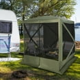 thumbnail image 3 of Costway 6.7 FT x 6.7 FT 4-Panel Pop up Camping Gazebo Quick-Set with 2 Sunshade Cloths Green, 3 of 12