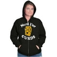 thumbnail image 4 of Nerd for Curds Wisconsin Cheese Lover Unisex Fleece Graphic Zip Up Hoodie Brisco Brands 2X, 4 of 5