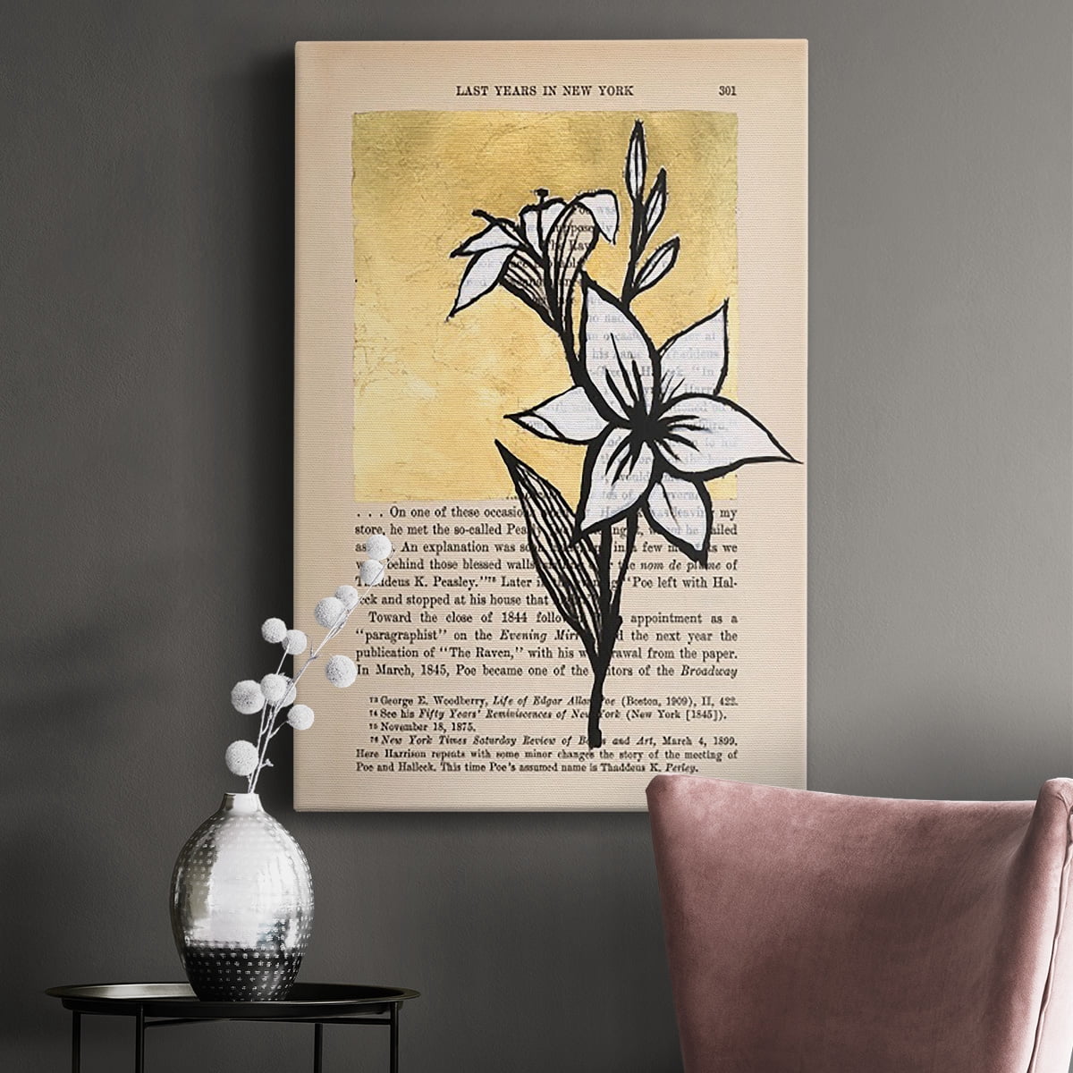 Floral Diary I Premium Gallery Wrapped Canvas - Ready to Hang