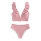 thumbnail image 4 of MKLEKYY Trajes De Baño Hombre Natacion New Multicolor Ruffled V Neck Split Swimsuit High Waist Split Bikini Women'S, 4 of 4