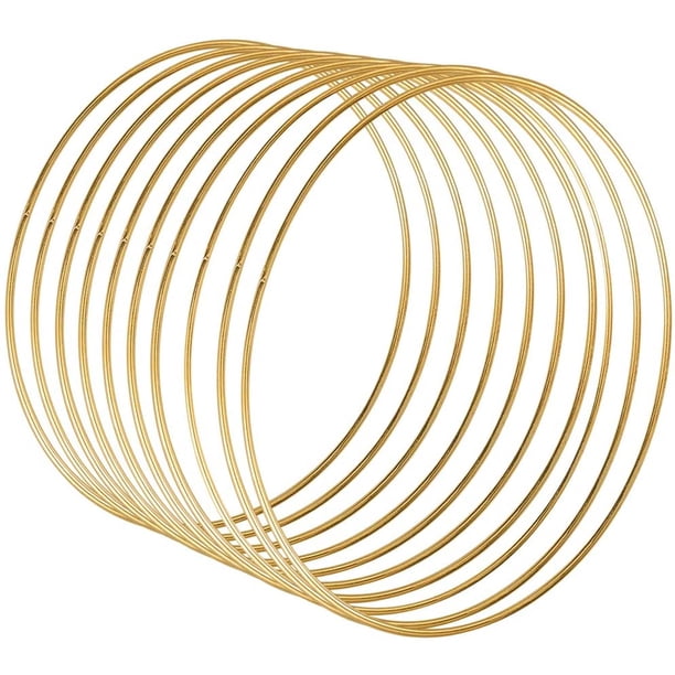 Sntieecr Paquete de 4 anillos de aro florales de metal grandes de 12 pulgadas, corona de macramé, anillo de aro dorado para manualidades, decoración de bodas y coronas navideñas, atrapasueños y manual