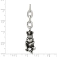thumbnail image 5 of Stainless Steel Antiqued CZ Royal Frog Interchangeable Charm Pendant, 5 of 5