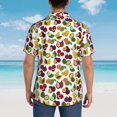 thumbnail image 3 of Lsque Colorful Fruits pattern Hawaiian Shirt for Men, Unisex Summer Beach Casual Short Sleeve Button Down Shirts-Small, 3 of 9