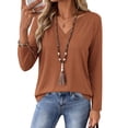 thumbnail image 4 of Zeagoo Womens Tops Long Sleeve V Neck Tee Shirts Dressy Casual Clothes Business Work Blouse, 4 of 6